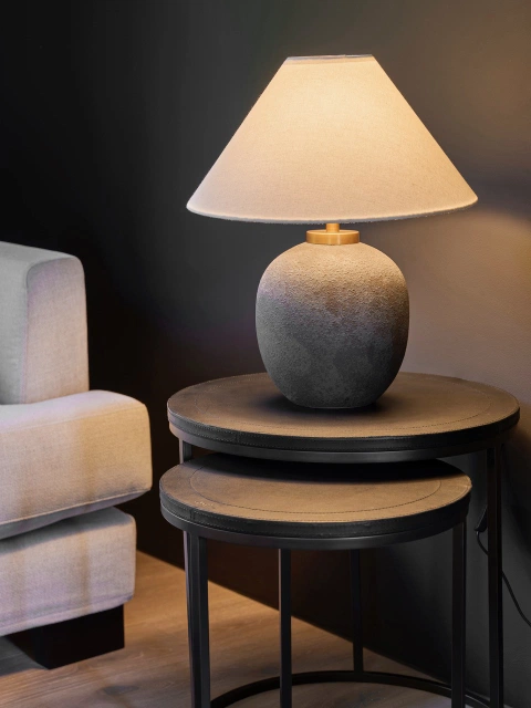 Amfora bordlampe 48cm sort