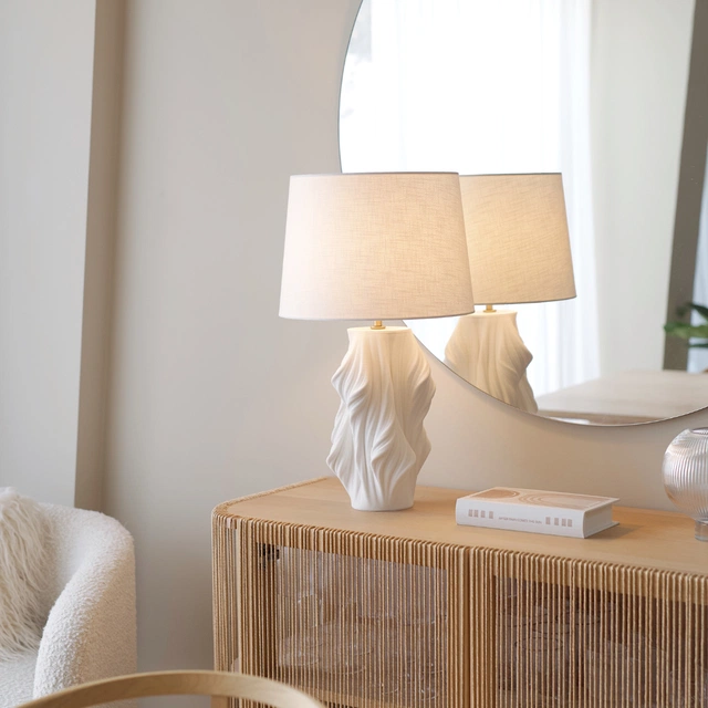 Wave 3D bordlampe 63cm hvit