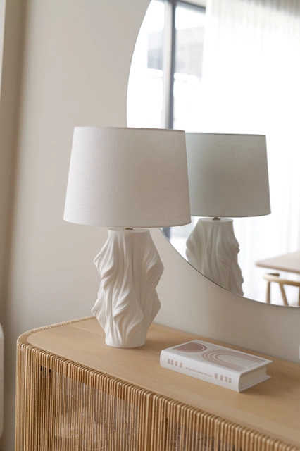 Wave 3D bordlampe 63cm hvit