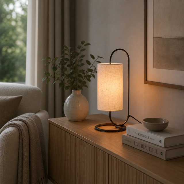 Loop bordlampe 48cm brun