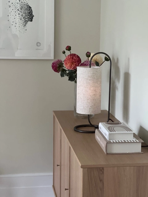 Loop bordlampe 48cm brun