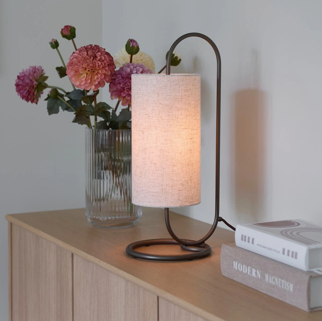 Loop bordlampe 48cm brun