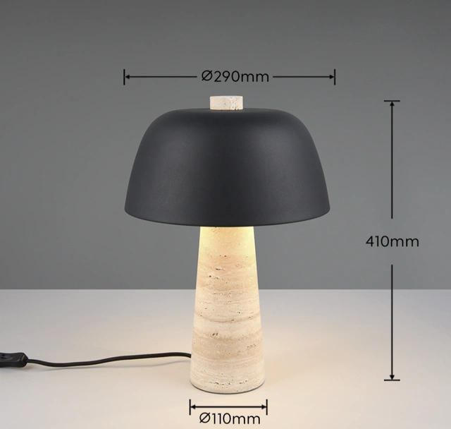 Timba bordlampe 42cm sort