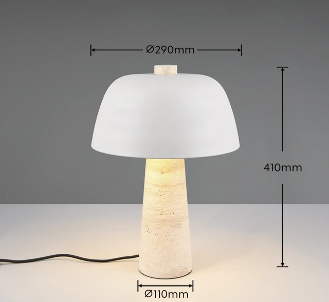 Timba bordlampe 42cm grå