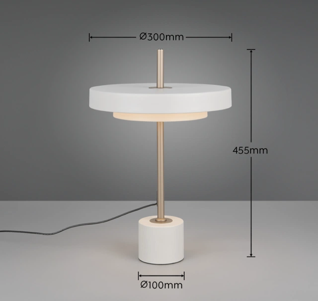 Keaton LED bordlampe 46cm grå