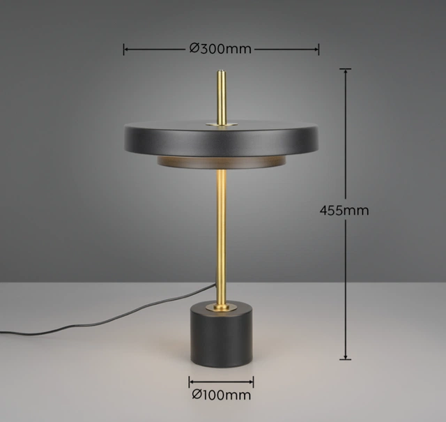 Keaton LED bordlampe 46cm sort