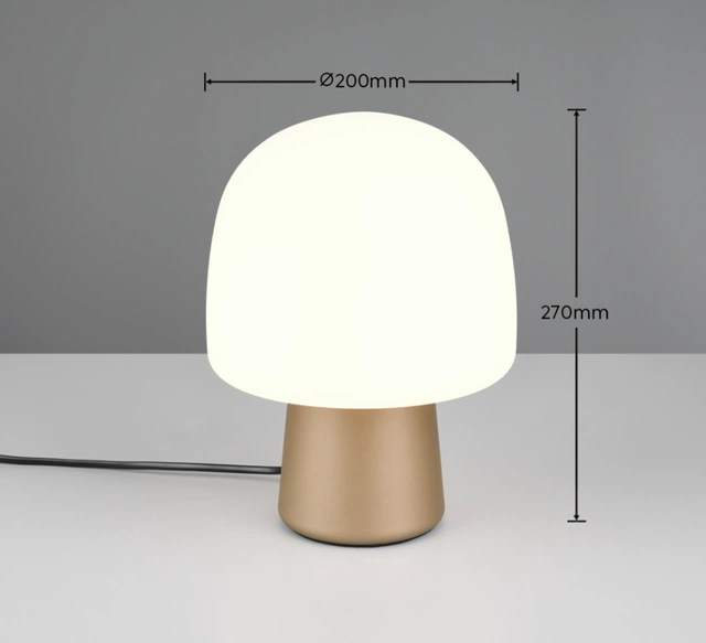 Steen bordlampe 27cm brun
