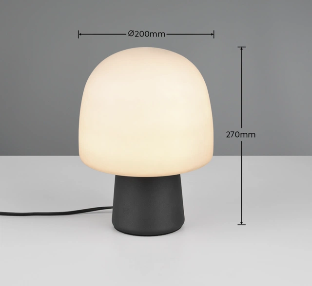 Steen bordlampe 27cm sort
