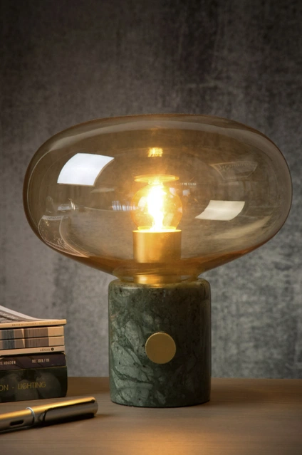 Charlize bordlampe 24cm marmor grønn