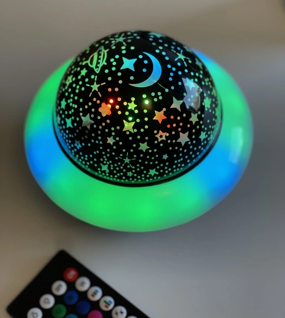 Sky Star bordlampe høyttaler 14cm flerfarget
