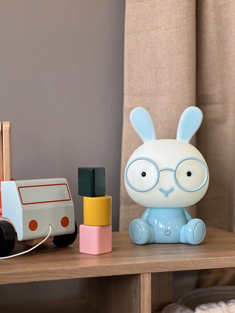 Hare LED oppladbar bordlampe 23cm blå