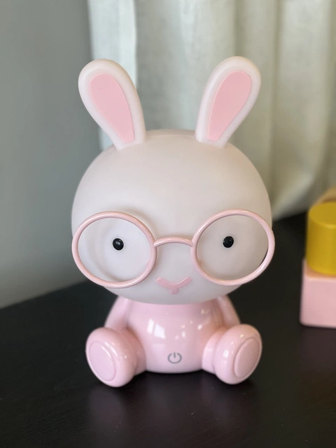 Hare LED oppladbar bordlampe 23cm rosa