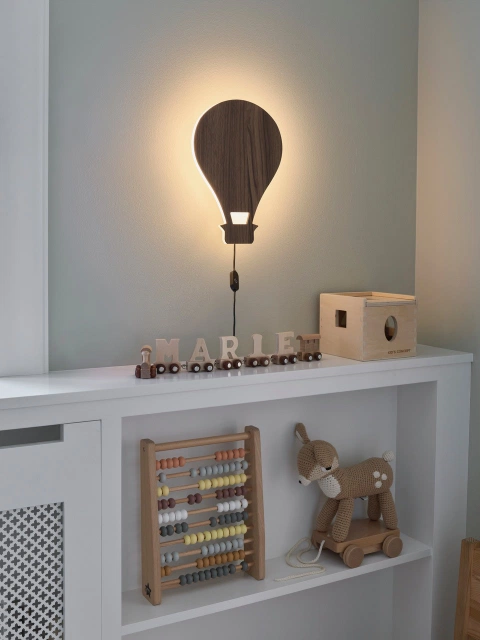 Ballong LED vegglampe 29cm natur