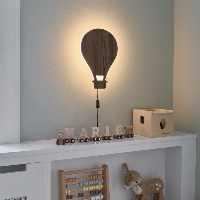 Ballong LED vegglampe 29cm natur