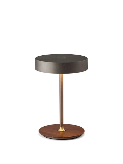 On the move LED oppladbar bordlampe 19cm grå
