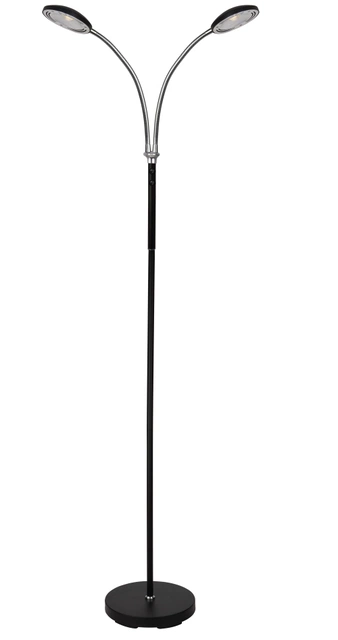 Alfredo LED leselampe gulv 2lys 135cm sort