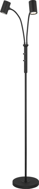 Noor II leselampe gulv 2lys 150cm sort