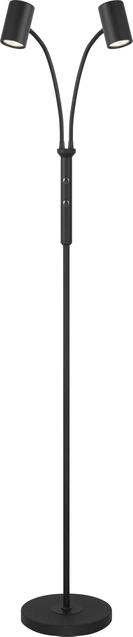 Noor II leselampe gulv 2lys 150cm sort