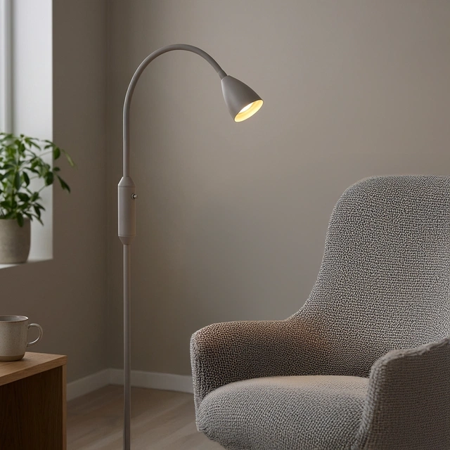Lina leselampe gulv 1lys 150cm beige