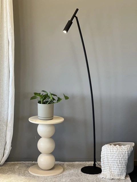 Bino LED leselampe gulv 150cm sort