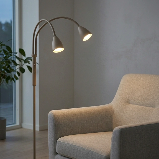 Lina leselampe gulv 2lys 150cm beige