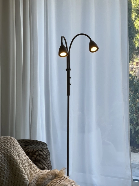 Lina leselampe gulv 2lys 150cm beige