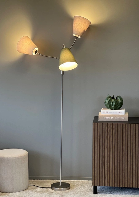 Felicia Trio gulvlampe uten skjermer 3lys 150cm stål