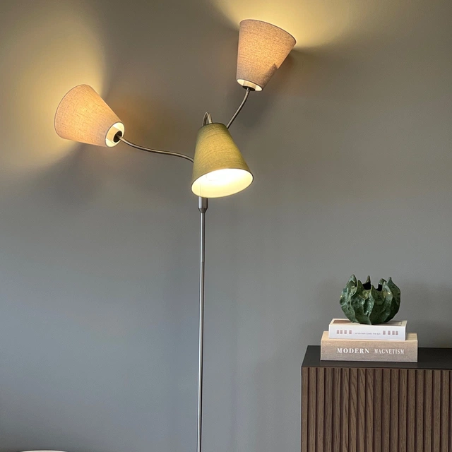 Felicia Trio gulvlampe uten skjermer 3lys 150cm stål