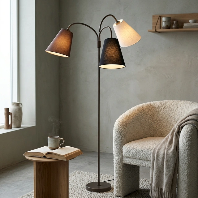 Felicia Trio gulvlampe uten skjermer 3lys 150cm brun