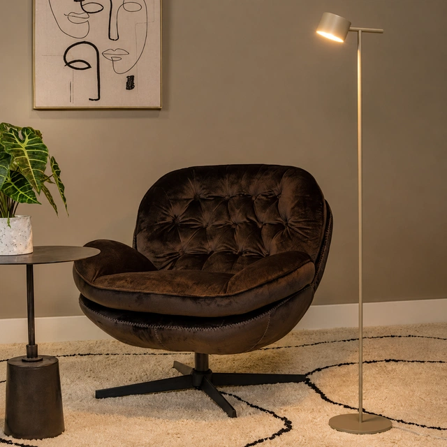 Gian LED leselampe gulv 130cm beige