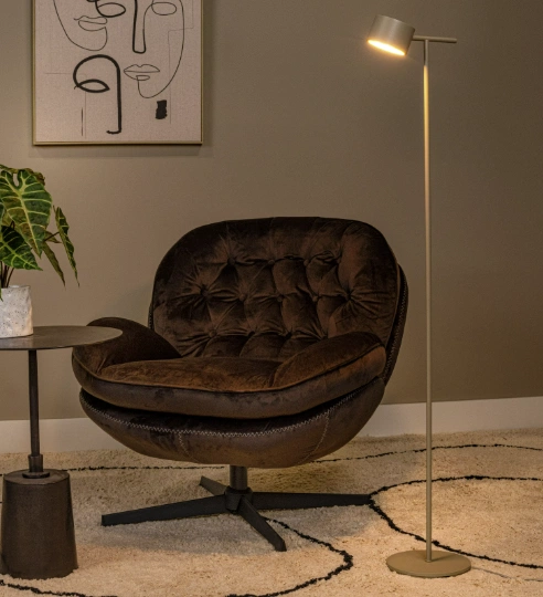 Gian LED leselampe gulv 130cm beige
