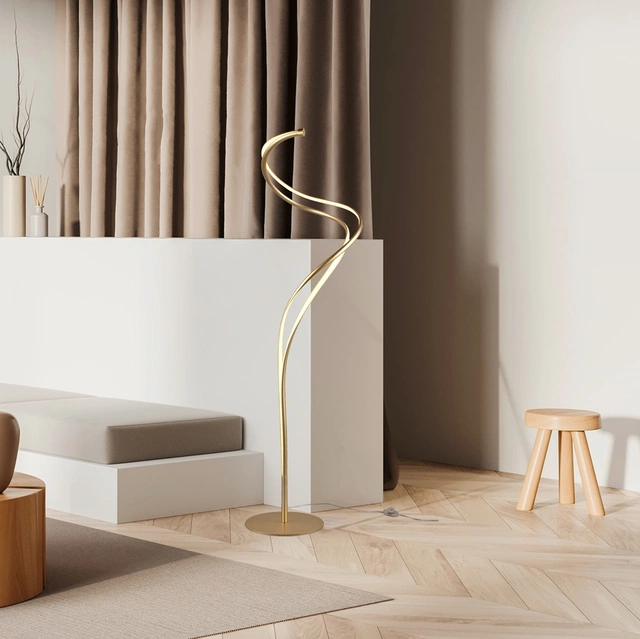 Nala LED gulvlampe 160cm messing
