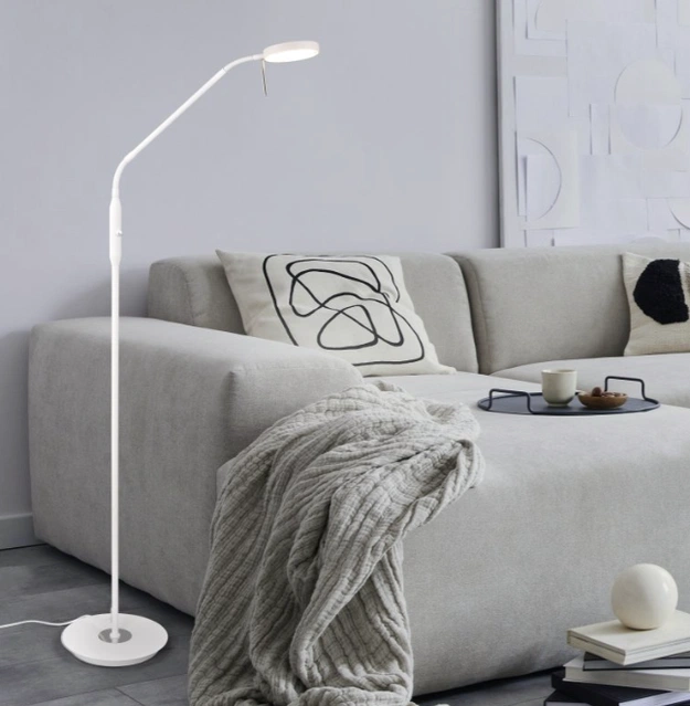 Monza LED leselampe gulv 1lys 145cm hvit