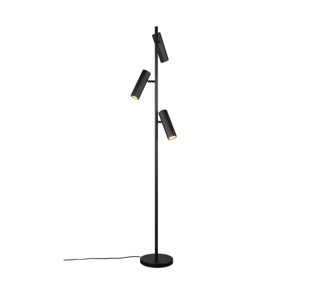 Soka leselampe gulv 3lys 150cm sort