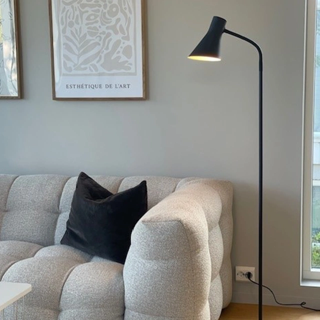 Odense leselampe gulv 152cm sort