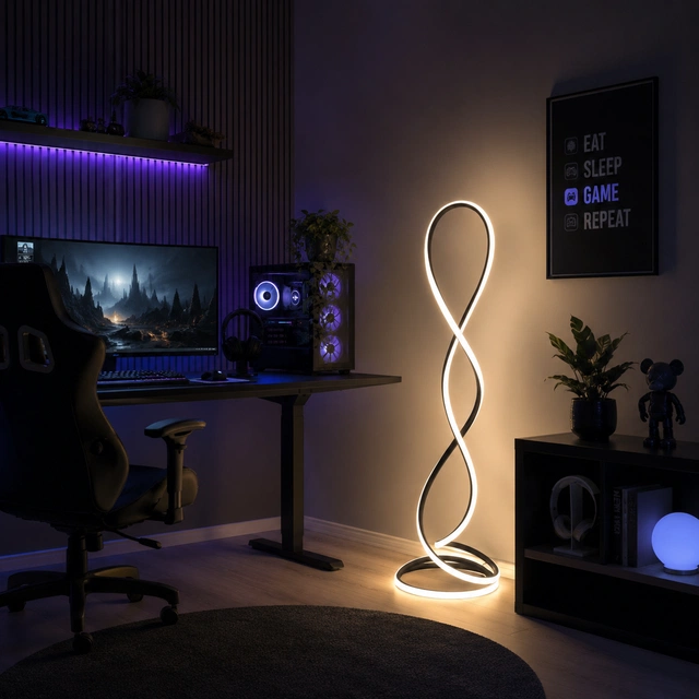 Infinity LED gulvlampe 143cm sort