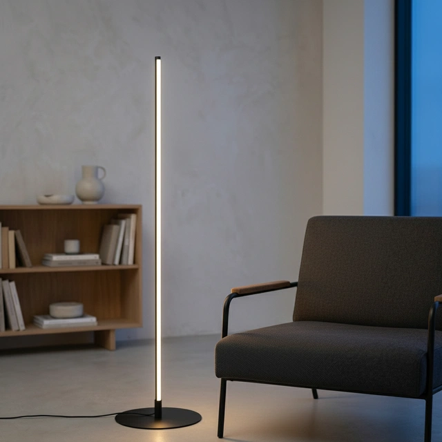 Pole LED gulvlampe 160cm sort