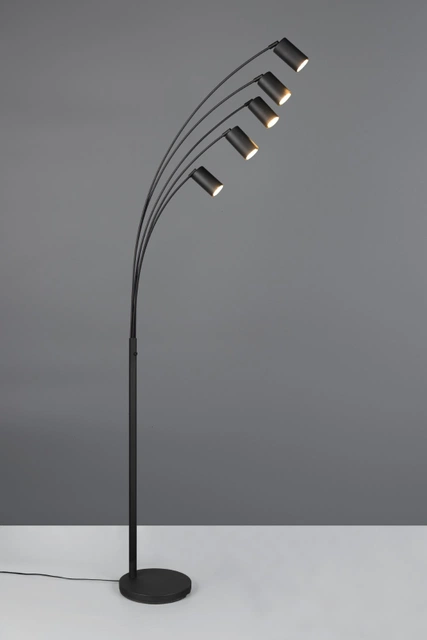Marley gulvlampe 5lys 200cm sort