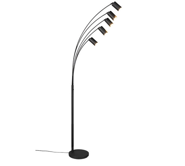 Marley gulvlampe 5lys 200cm sort