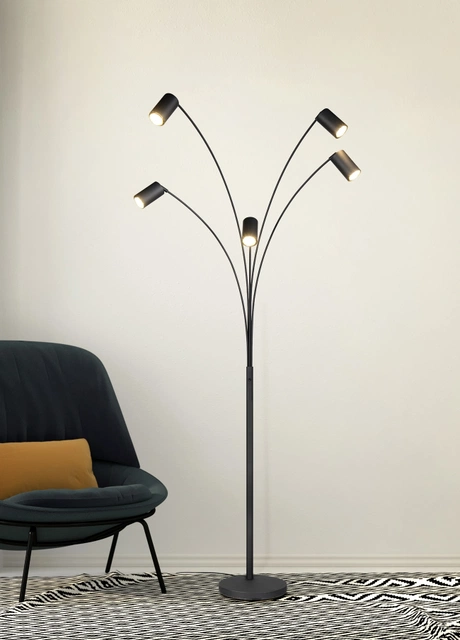 Marley gulvlampe 5lys 200cm sort