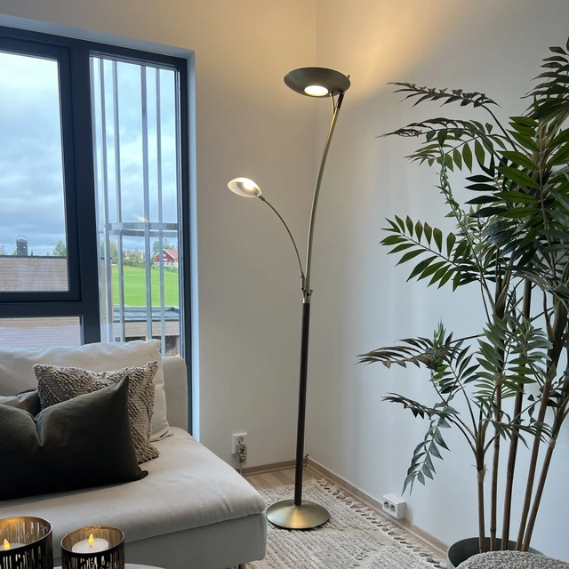 Helios LED uplight 2lys 197cm messing