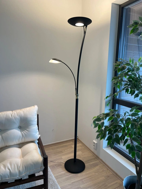 Helios LED uplight 2lys 197cm sort