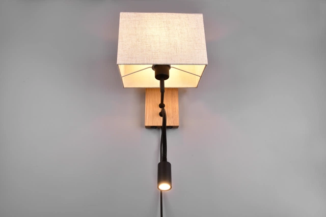 Nilam LED vegglampe m/lesearm 30cm natur