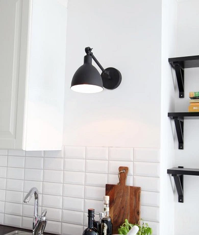 Bazar mini vegglampe 25cm sort