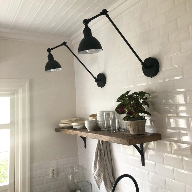 Kalle vegglampe 55cm sort