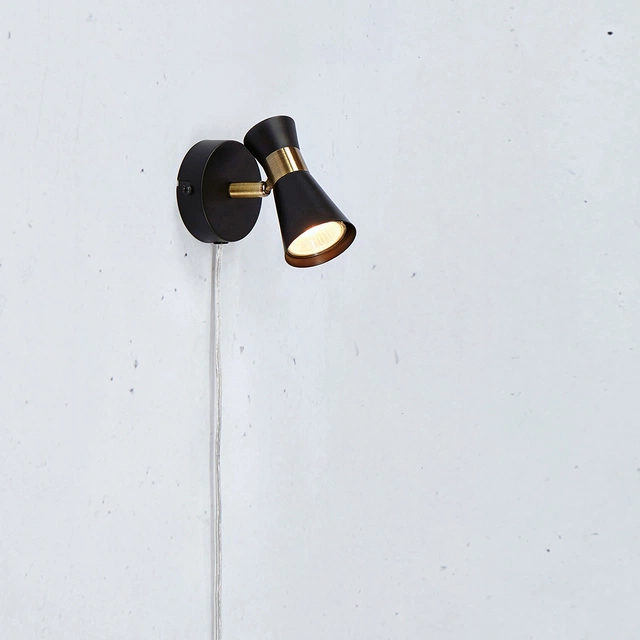 Folie leselampe vegg 11cm sort