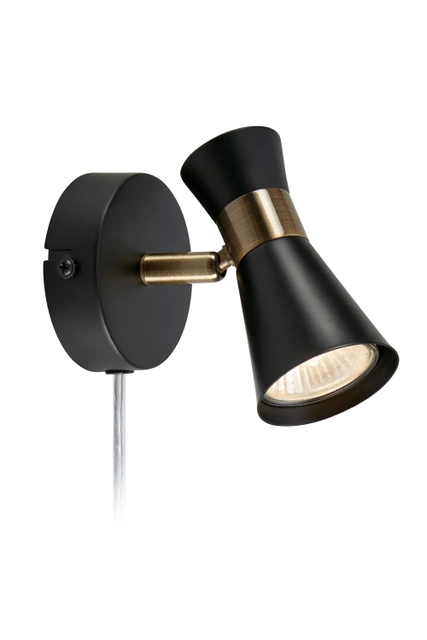 Folie leselampe vegg 11cm sort