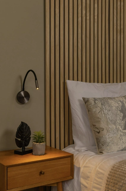 Asja LED oppladbar leselampe vegg 42cm grå