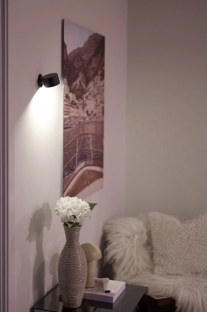 Frida LED oppladbar leselampe vegg 7,5cm sort