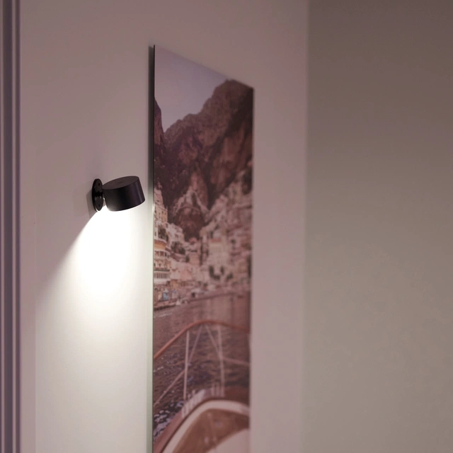 Frida LED oppladbar leselampe vegg 7,5cm sort
